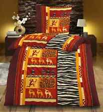 4tlg Bettwäsche Set Bettbezug 135x200 Kissenbezug 80x80 Mikrofaser  Afrika