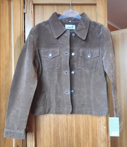 Lederjacke braun jeansstil - lederjacke,, braun,