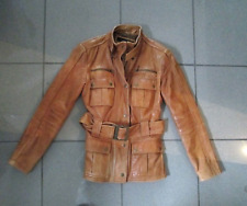 lederjacke military Zara Bikerjacke Echt leder lammleder 36-38 S cognac braun