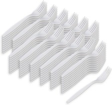 500 x Plastik Gabel Weiß Einweg Plastikbesteck - 5 x 100er Pack