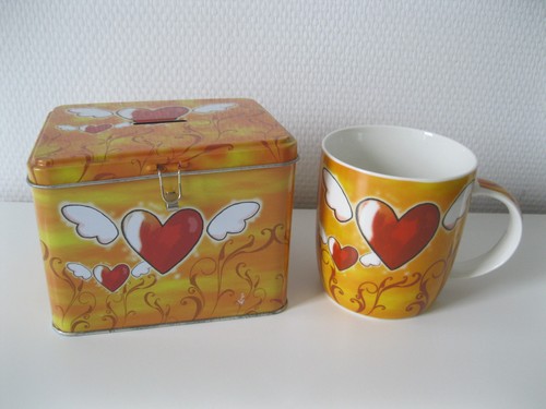 Blechdose spardose mit tasse - mit,