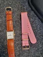 Damenarmbanduhr (gold, Lederarmband PLUS Wechselarmband), THE FIFTH