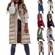 1 PCS Frauen Lange Daunenjacke Warme Weste Mit Kapuze Festen Daunenmantel