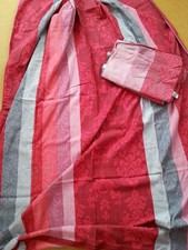 Kaeppel 2x Bettwäsche rot grau gestreift Paisley 155x220cm + 80x80cm