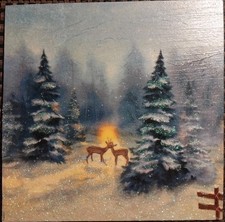 Winterwald Reh Bild mit