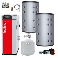 Paket Fröling Scheitholzkessel S4 Turbo 28 F Pufferspeicher 2x 1000 Zubehör RTA
