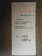 DDR Braunkohlenwerk Gustav Sobottka Röblingen Zahlungsempfängerabschnitt PSchA
