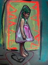 Mädchen Portrait Popart direkt vom Künstler Acryl auf Foto Kunst fashion