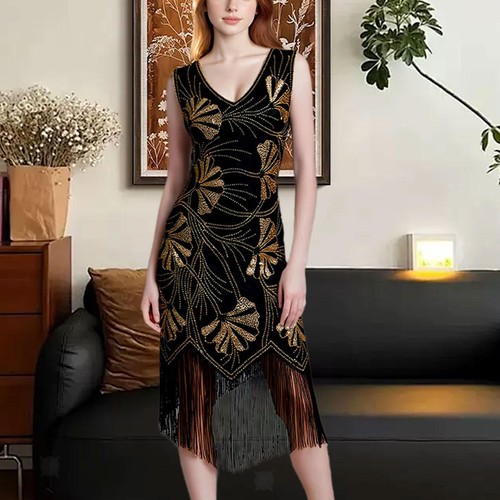 Damen pailletten kleid elegant - pailletten,