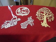 Holz Wandbildchen - filigrane Teile - 4 Teile