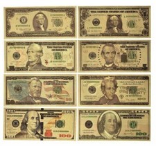 Satz USA Dollar Banknoten Gold