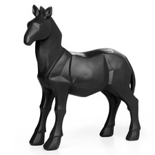Polygonal Deko Pferd Ponny Fohlen Dekoration schwarz Figuren Dekor Statue Tier