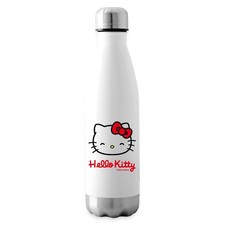 Hello Kitty Lächelnd Mit Schriftzug Isolierflasche, 500 ml, Weiß