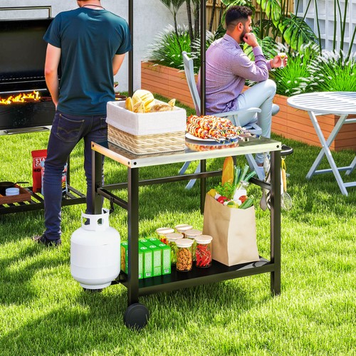 Outsunny grillwagen etagen - grillwagen, 2-etagen