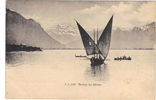 Léman barques schwarzweiß - léman,