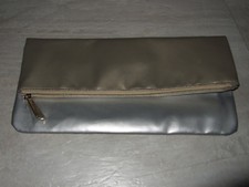 Clutch Gold / Silber Metallic mit JAFRA Logo Tasche Abendtasche Brauttasche