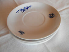 5 Untertassen Kahla Porzellan ddr blaues blumendekor d 12,5cm  