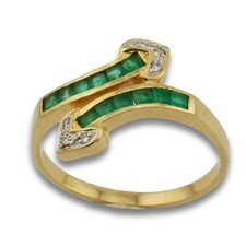 Brillant Smaragd Gold Ring 750