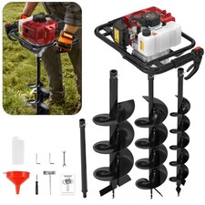 Benzin Erdbohrer52ccm 5,2 PS Erdlochbohrer Pfahlbohrer Erdbohrgerät Starke Kraft