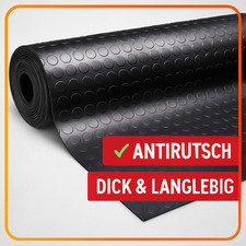 Gummimatte Schutzmatte Antirutschmatte Noppenmatte Bodenbelag 3mm Schwarz WPZTS