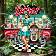 American Diner Tin Metal Signs