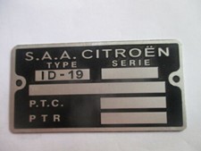 Typenschild Citroen Schild