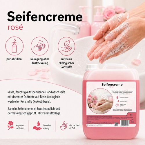 Seife liter rose cremeseife - liter,