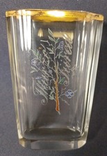 Bade Becher, Badeglas, Taschenglas schmal und handbemalt Thurzo Füred 