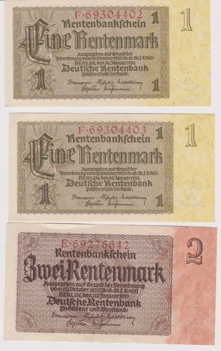 Rentenbankscheine 1 2 - ,
