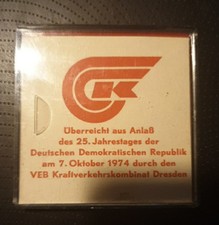 DDR, Dresden, VEB Kraftverkehr Dresden, 25. Jahrestag , Medaille, 07. Okt. 1974