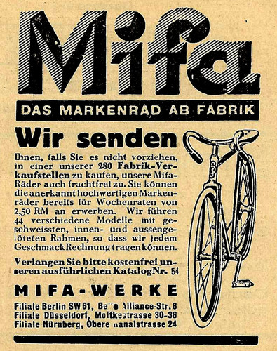 Werbung reklame 1928 mifa - werbung/reklame,