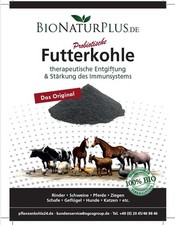 Futterkohle 2 Kg BioNaturPlus für Pferde, Hühner, Schafe, Rinder, Hunde uvm.
