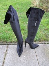 Simmi London Samt Thigh high Overknees Stiefel mit Stiletto Absatz Gr.38