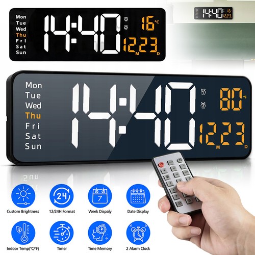 Digital led wanduhr mit - mit, datum
