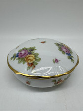 Rosenthal Schale mit Deckel / Deckeldose Blumenmuster & Vergoldung A.2.17.