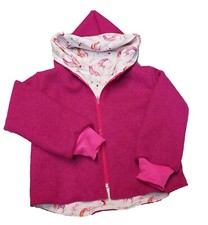 Wollwalkjacke Wendejacke Einhorn Jacke Zipfeljacke Kapuze   Wollwalk Handmad