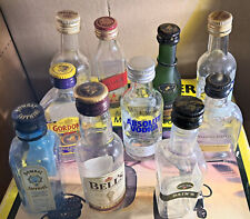 10 MINIATUR SPIRITUOSEN kleine Fläschen  WHISKY, GIN, CAMPARI, COGNAC LEER