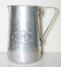 PETER DAWSON Scotch Whisky Jug Krug Metall Whiskykrug  16,6 cm hoch RAR ! (K190)