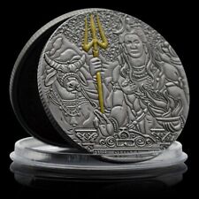 INDISCHE GÖTTIN SHIVA - MEDAILLE -  MIT GOLDAPPLIKATION - SILBER AUFLAGE - RAR