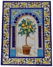 Fliesenbild Keramikfliesen Orient Handbemalt Wandfliesen Mediterran Mosaik 12-10