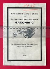 Ersatzteil Verzeichnis Universal Drillmaschine Saxonia C von 1930   ( F23767