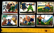 6 alte Reklamemarken,Vignette,Eberl Bräu,Brause,Sprudel,Haupt Depot Dresden