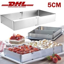 Edelstahl Verstellbar Backrahmen eckig Torten Kuchen Ring stufenlos Backform DHL