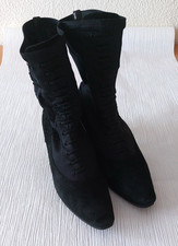 Schwarze Leder Stiefeletten