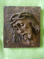 Altes Relief,Jesus,Skulptur, Kopf mit Dornenkrone,Wandskulptur,Portrait, Vintage