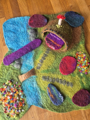 Wollteppich waldorf handarbeit - wollteppich,