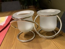 Partylite Kerzenhalter Zwilling Messing Vintage Höhe 10cm,Länge 16cm,Breite 7cm 