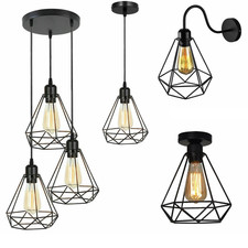 Retro Pendelleuchte Schwarz