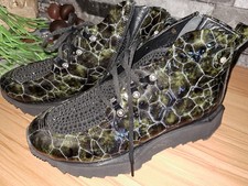 Neu - La Marta Boot Gr.40/41  schwarz/khaki Reptilstyle mit Glitzersteinen