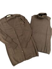 Braune FTC Cashmere Long Cardigan XL & Rolli in L